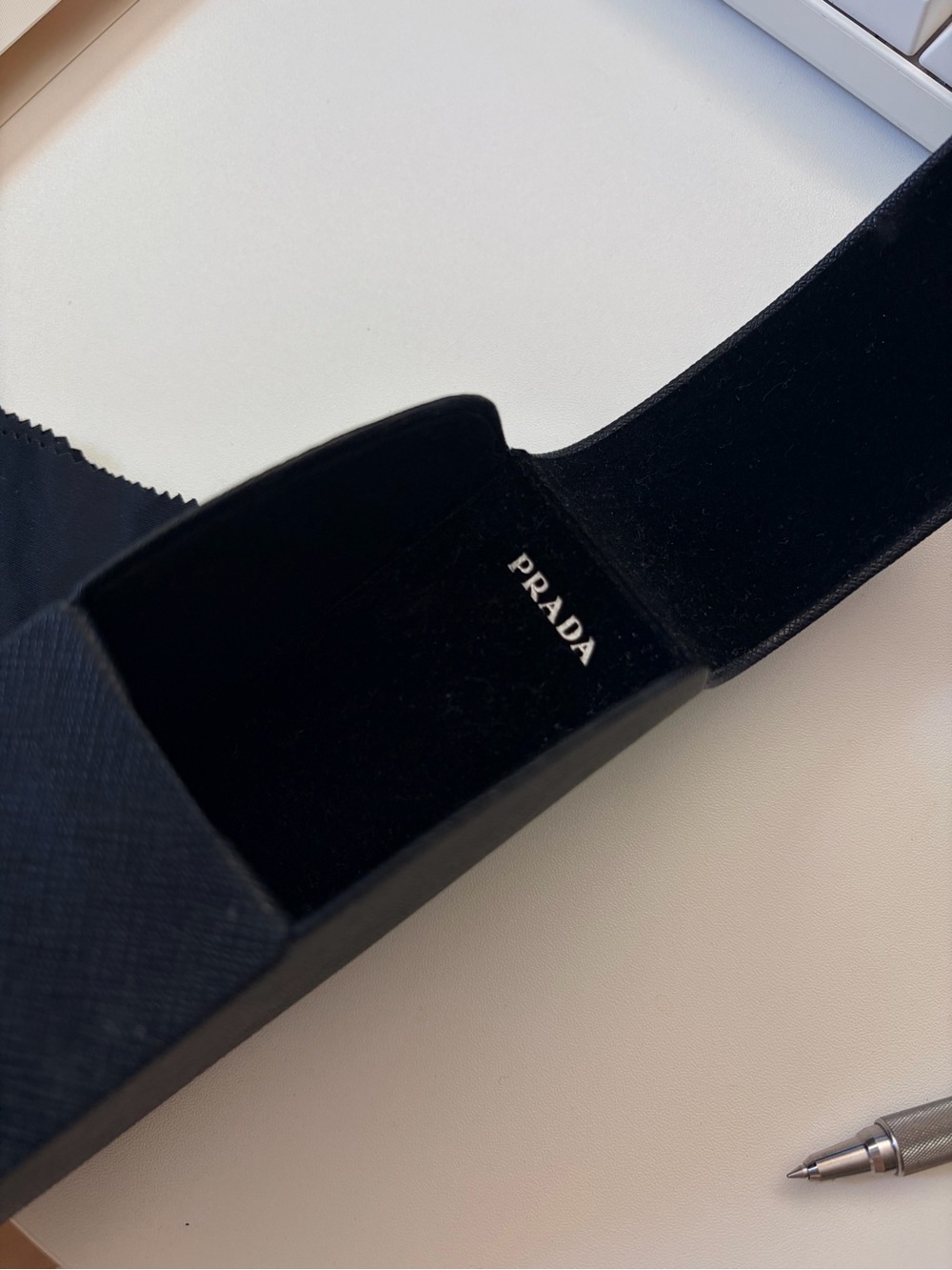 Prada Black Textured Sunglasses Case